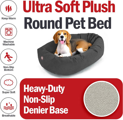Majestic Pet 32 Inch Suede Shredded Memory Foam Mix Calming Medium Dog Bed Washable 32 x 23 x 7