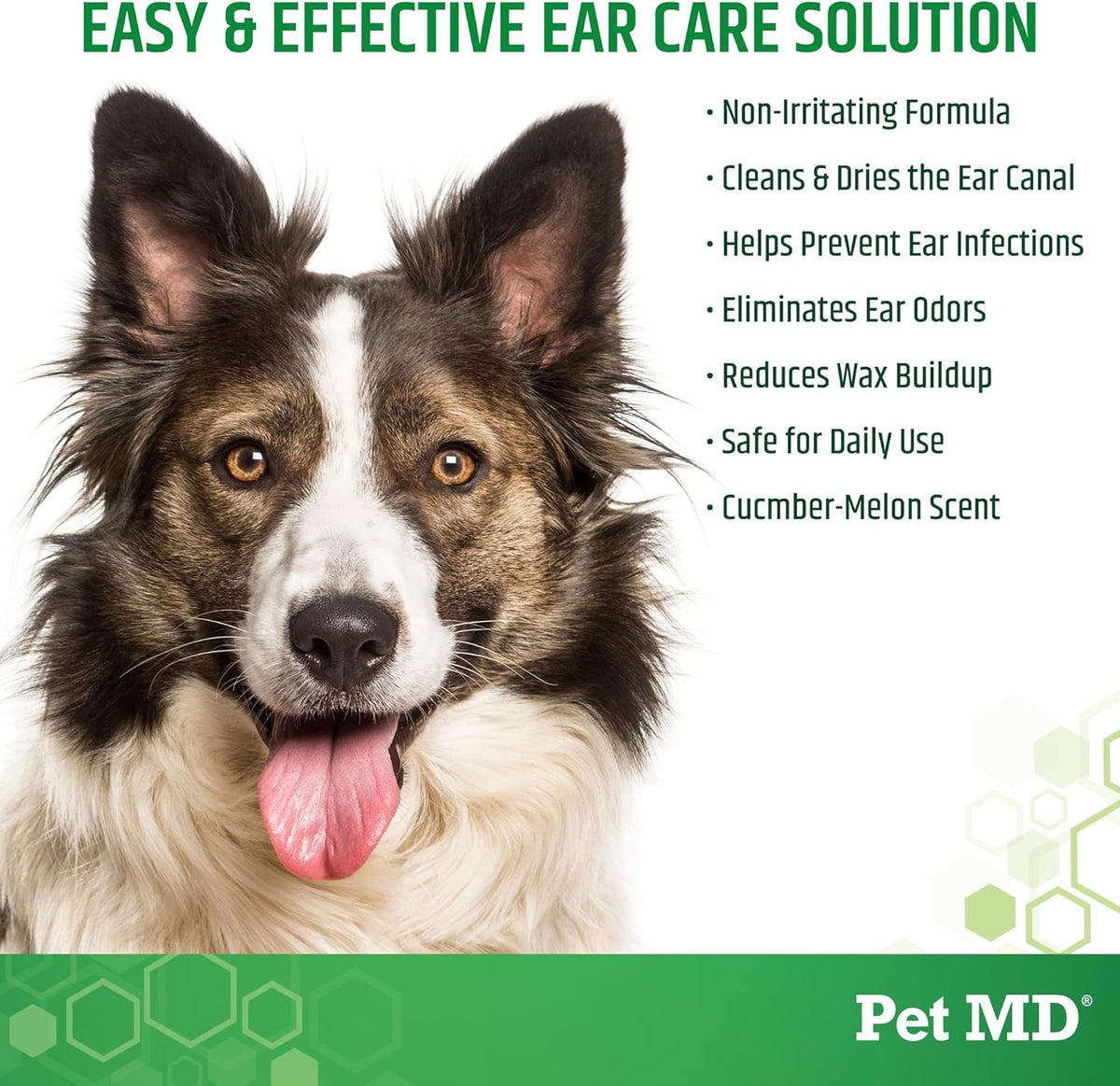Pet MD Otic Clean Dog Ear Cleaner for Cats and Dogs - Effective Against Infections Caused by