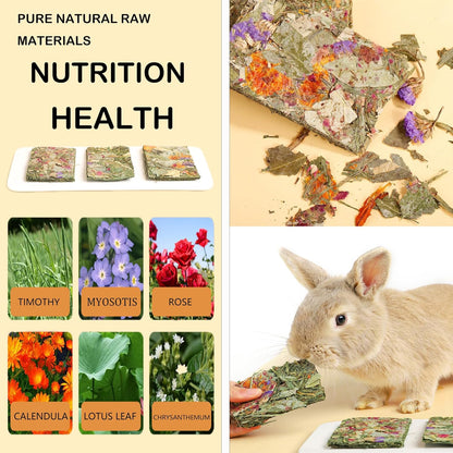 Rabbit Toys 10 Pack Bunny Toys Bunny Chew Toy Guinea Pig Treats Timothy Hay Toy Chips with Herbal