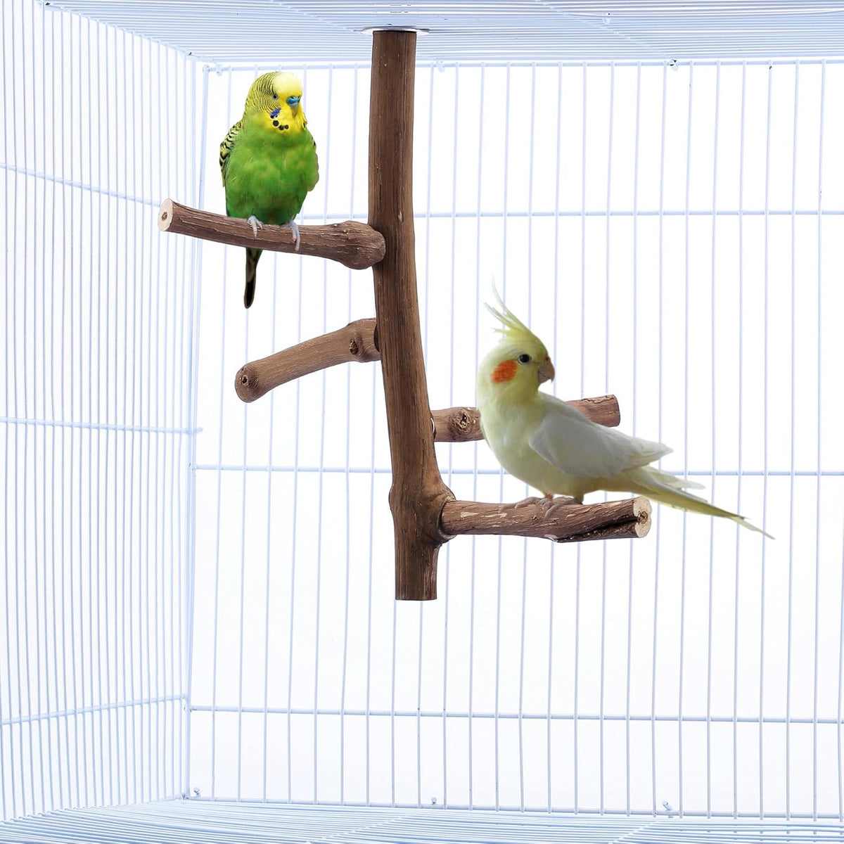 Bird Perch Stand Toy, Natural Grapevine Wood Parrot Perch Bird Cage Branch Accessories for