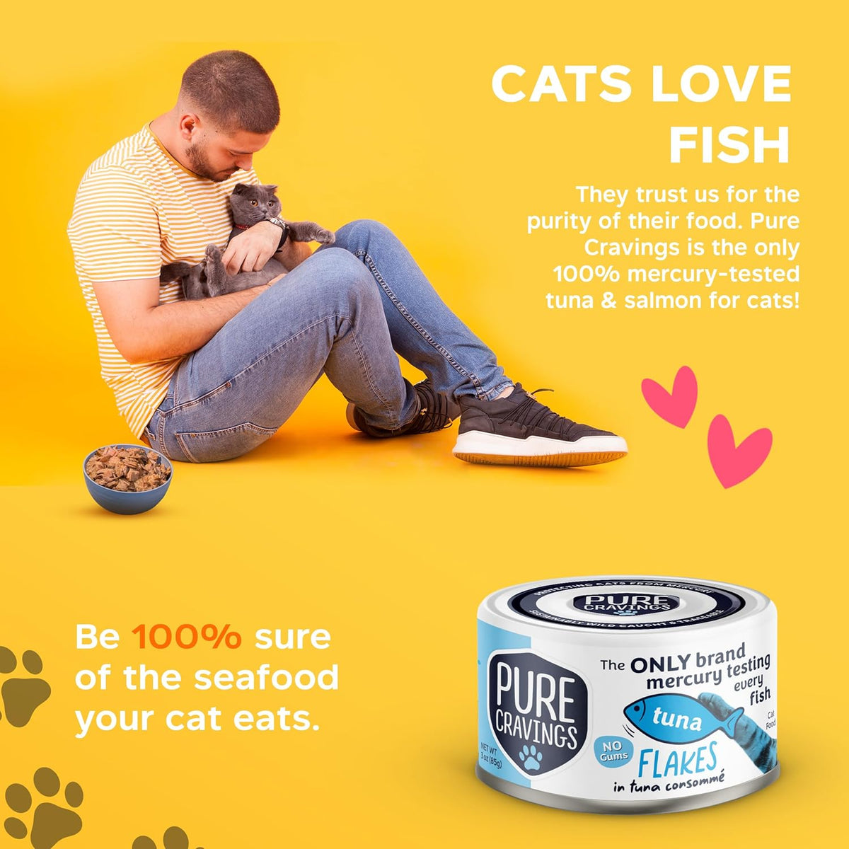 Tuna Flakes in Tuna Consommé, Canned Wet Cat Food Soup, 100% Mercury-Tested, Moist Can Fish