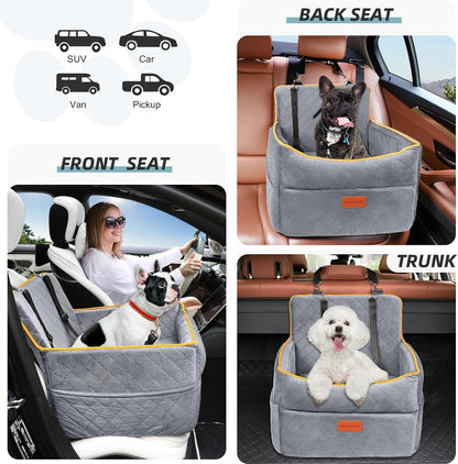 Dog Car Seat for Small Medium Dogs, Memory Foam Puppy Dog Booster Seat with Thick Cushion for Dogs