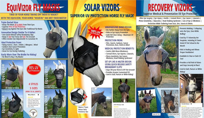 EquiVizor 95% UV Eye Protection (Mini) Standard Horse Fly Mask - Help with Uveitis, Corneal Ulcer
