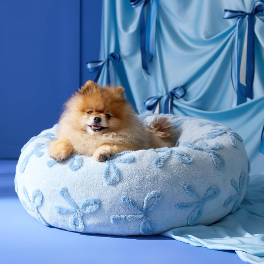 LE SURE Donut Small Dog Bed - Round Cat Beds for Indoor Cats Anti-Anxiety Calming Pet Beds