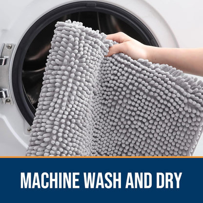 OLANLY Dog Door Mat for Muddy Paws 24x16, Absorbs Moisture and Dirt, Absorbent Non-Slip Washable