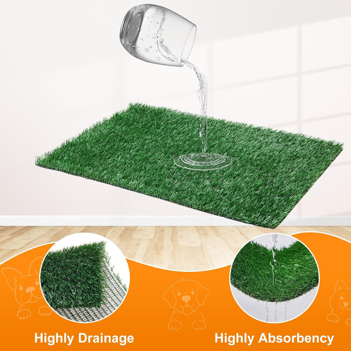LOOBANI Dog Grass Pad with Tray - Dog Litter Box - Indoor Potty for Apartment and Patio Training