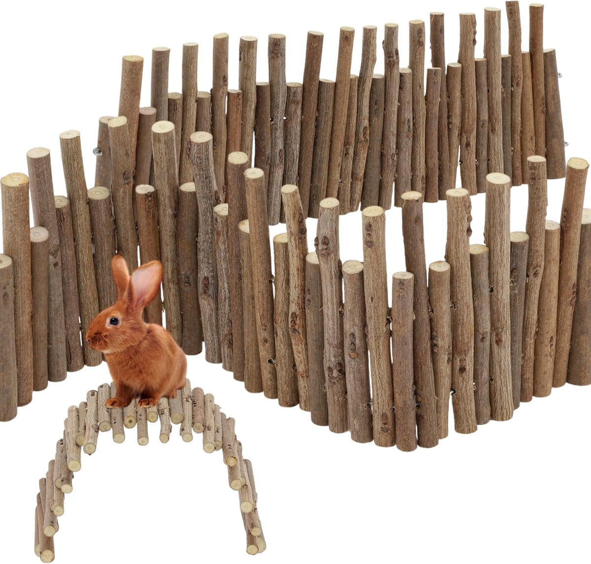 Hamster Toys, Flexible Hamster Wooden Bridge, 11.8In Hamster Fence, Hamster Cage Decor and