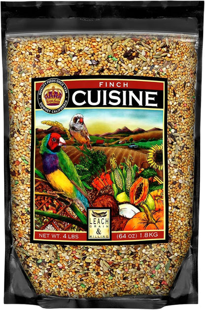 LEACH GRAIN & MILLING CO. Finch Cuisine 4 Lbs, Finch Food, Nutrient-Rich Blend Bird Seed, Birdseed