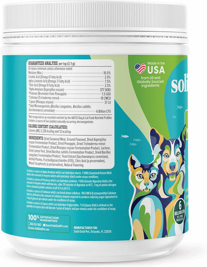 Solid Gold SeaMeal Cat Probiotic & Dog Probiotics for Digestive Health - Kelp Powder Dog & Cat