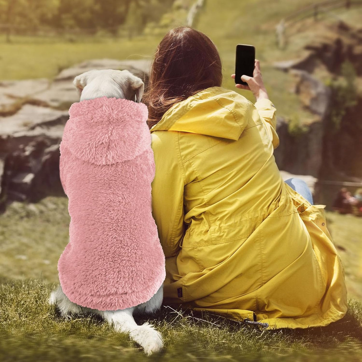 Fuzzy Dog Sweaters for Large Dogs Soft Double-Sided Plush Fleece Pet Sweater Clothes Pet Coats Dog