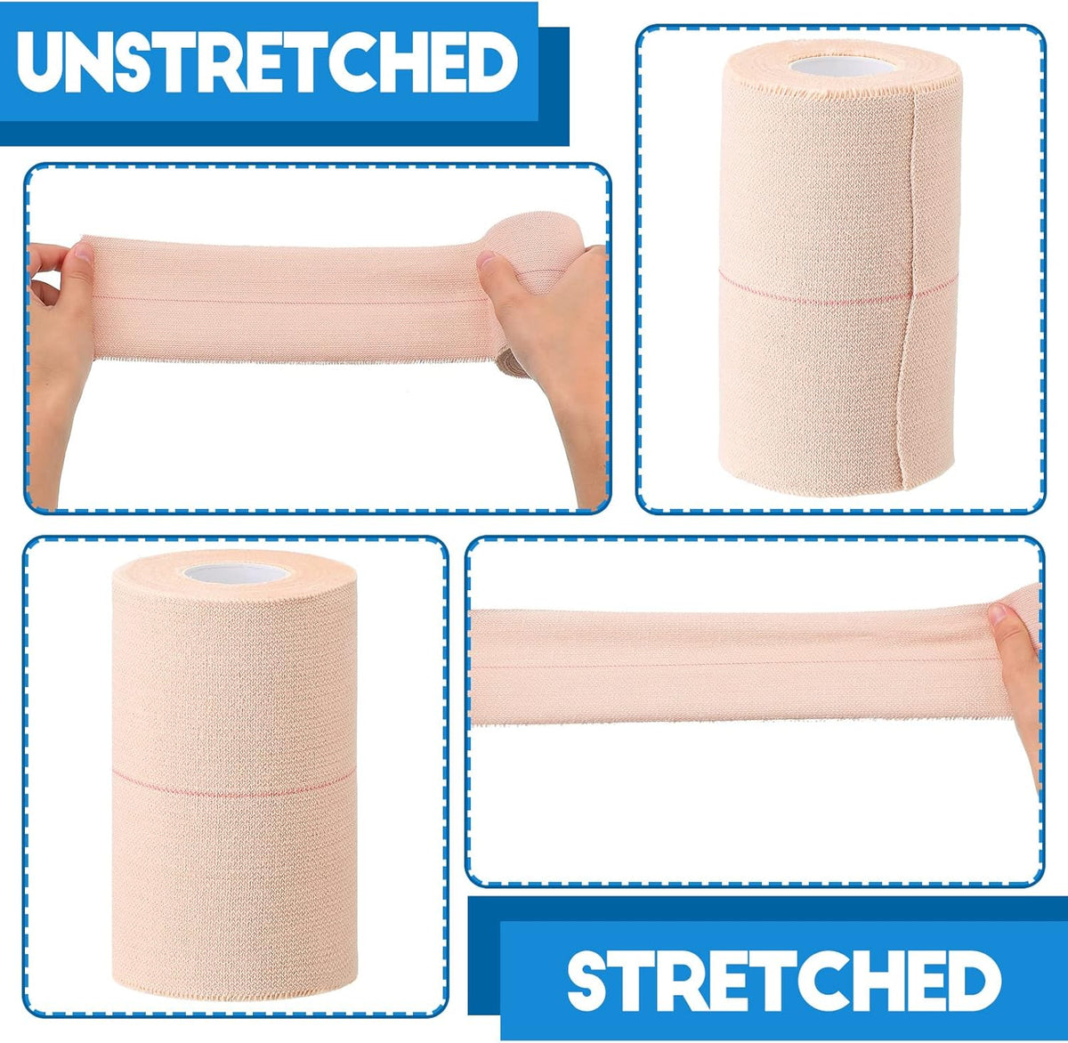 Nuanchu 16 Rolls Elastic Adhesive Bandage Tape Self Adherent Cohesive Flexible Stretch Elastic