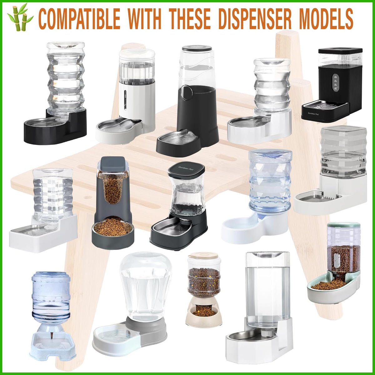Dog Water Bowl Dispenser Stand - Compatible with Automatic and Gravity Water/Food Dispensers
