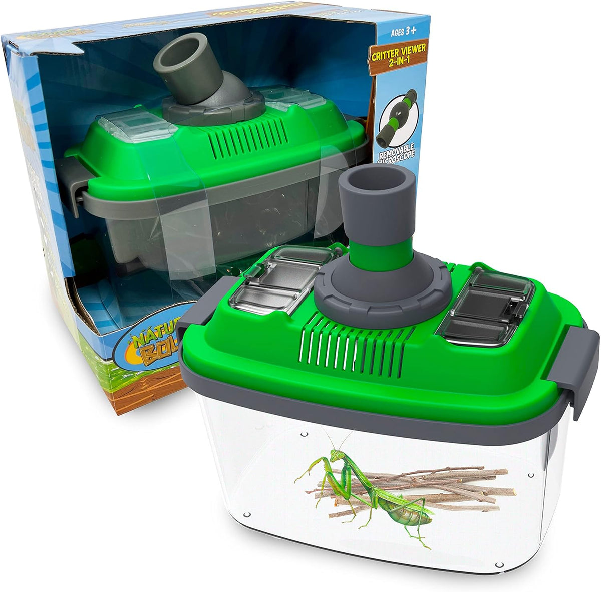 Nature Bound 2-in-1 Habitat with Microscope for Insects and Other Critters, Includes Lid and