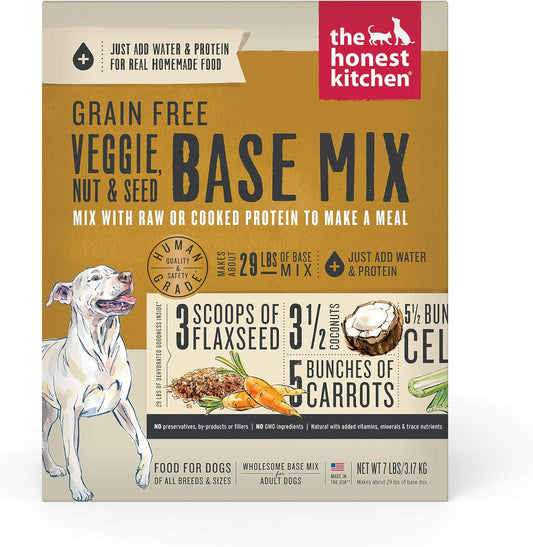 The Honest Kitchen Human Grade Dehydrated Grain Free Veggie, Nut & Seed Base Mix for Dogs - 7 Pound