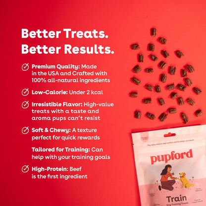 Pupford Soft & Chewy Training Treats for Dogs & Puppies (Beef, 5 oz)