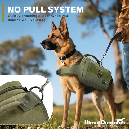 Himal Outdoors Dog Backpack & Saddle Bag, Tactical Hiking Backpack for Large Dogs with Side Pockets
