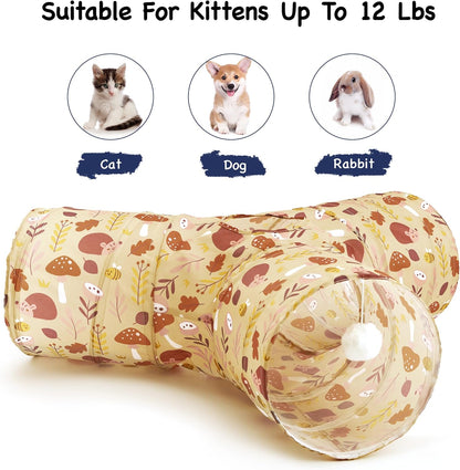 Tempcore Pet Cat Tunnel Tube Cat Toys 3 Way Collapsible, Cat Tunnels for Indoor Cats，Kitty Tunnel