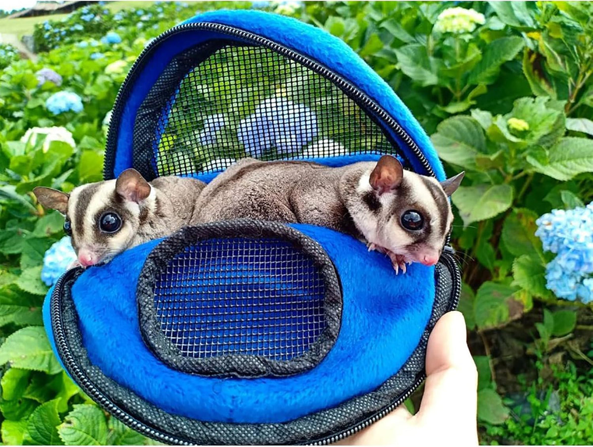 Kucci Carry Pouch - Fleece Travel Bonding Carrier Bag - for Sugar Gliders, Squirrels, Marmosets