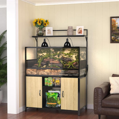 GDLF Reptile Tank Stand Terrarium Stand with Cabinet for Accessories Storage 48" X 24" Tabletop