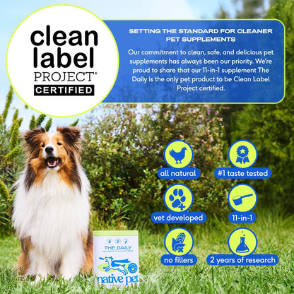 Native Pet Dog Vitamins & Supplements - 11-in-1 Multivitamin Powder for Dogs Food Topper