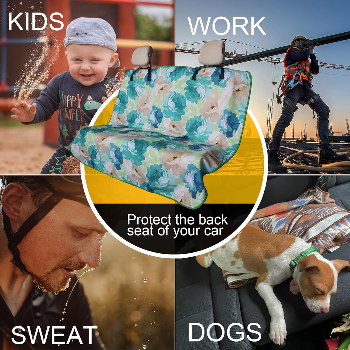 Back Seat Cover for Car Trucks Van SUV,Waterproof Rear Bench Towel Seat Covers for Dogs and