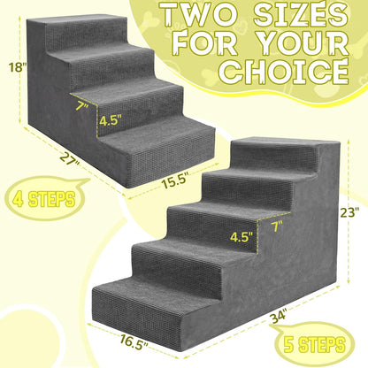 Niubya Dog Stairs for Small Dog and Cats,23”H Non-Slip Bottom Pet Steps for High Beds and