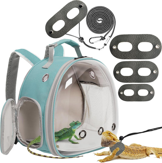 Bearded Dragon Travel Backpack with Harness and Leash Set,Lizard Backpack Travel Carrier,Space