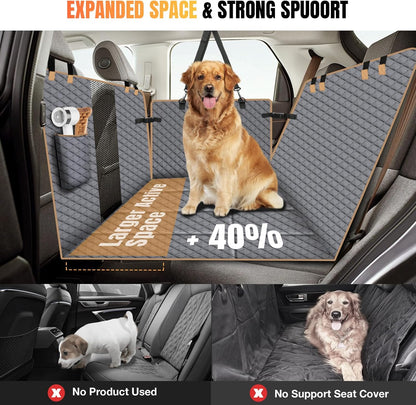 Dog Car Seat Cover for Back Seat, Dog Car Bed Cover with Strong Hard Bottom, Back Seat Extender
