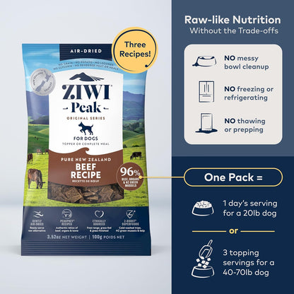 ZIWI Peak Air-Dried Dog Food – Beef - All Natural, High Protein, Grain Free, Limited Ingredient