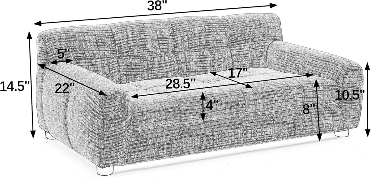 Dog Couch Bed, Mini Sofa for Dogs with Backrest and Armrest, Durable Pet Sofa with Soft Foam