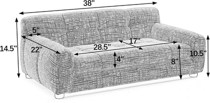 Dog Couch Bed, Mini Sofa for Dogs with Backrest and Armrest, Durable Pet Sofa with Soft Foam
