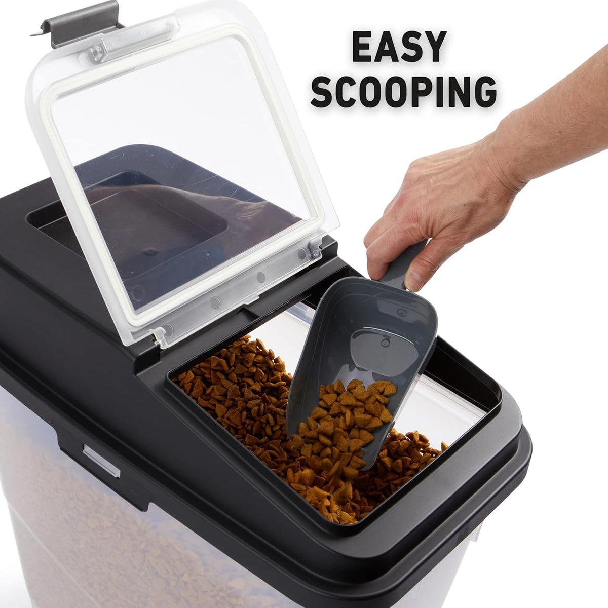 Mighty Tuff Airtight Dog Food Storage Container, Up to 36 lbs, with Portion Scoop – BPA Free