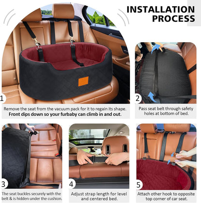 Dog Car Seat for Medium Dogs Up to 50 lbs, Pet Booster Seat for Cars SUVs and Trucks, Travel Dog