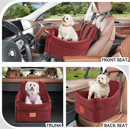 Dog Car Seat for Small/Medium Dogs, Dog Booster Car Seats with Thick Cushion for Dogs Under 35lbs
