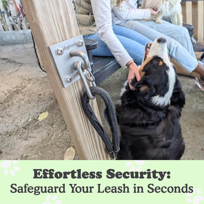 Canine Hitch- Secure Dog Leash Parking Indoor- Outdoor Wall Hook with EZ Clip - Tie Out Stainless