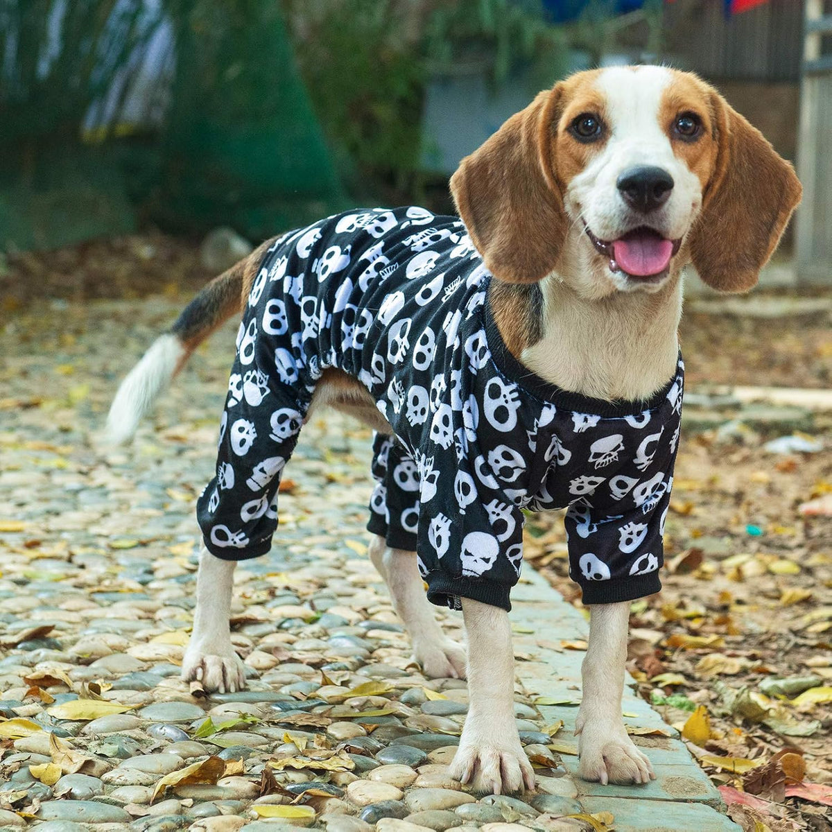 CuteBone Dog Halloween Pajamas Puppy Onesies Small Dogs Soft Pjs Coat Cat Apparel Comfy Pet