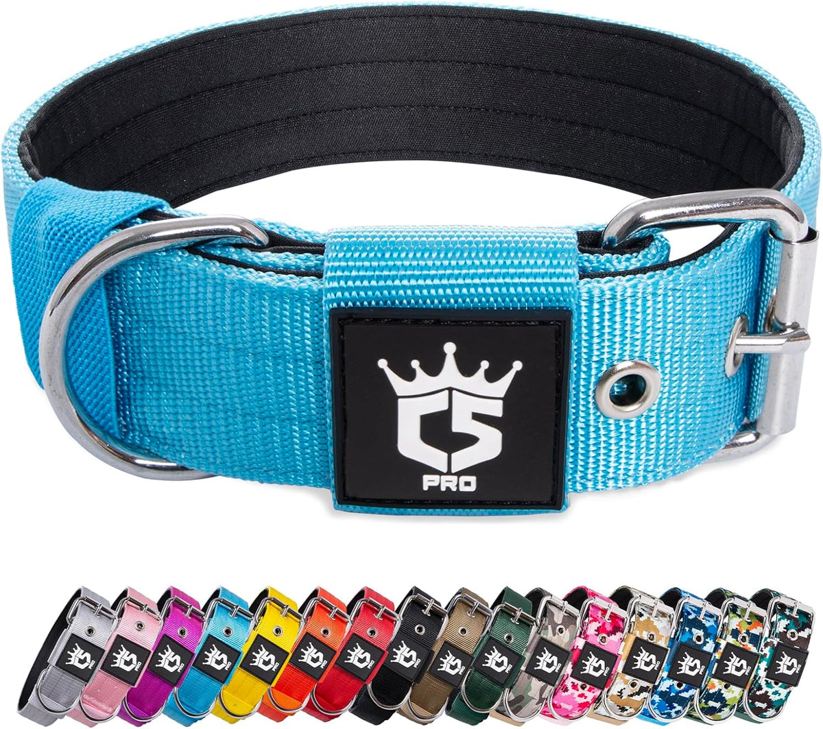 TSPRO Tactical Dog Collar 1.5 Inch Wide Thick Dog Collars with Heavy Duty Metal Buckle, Durable