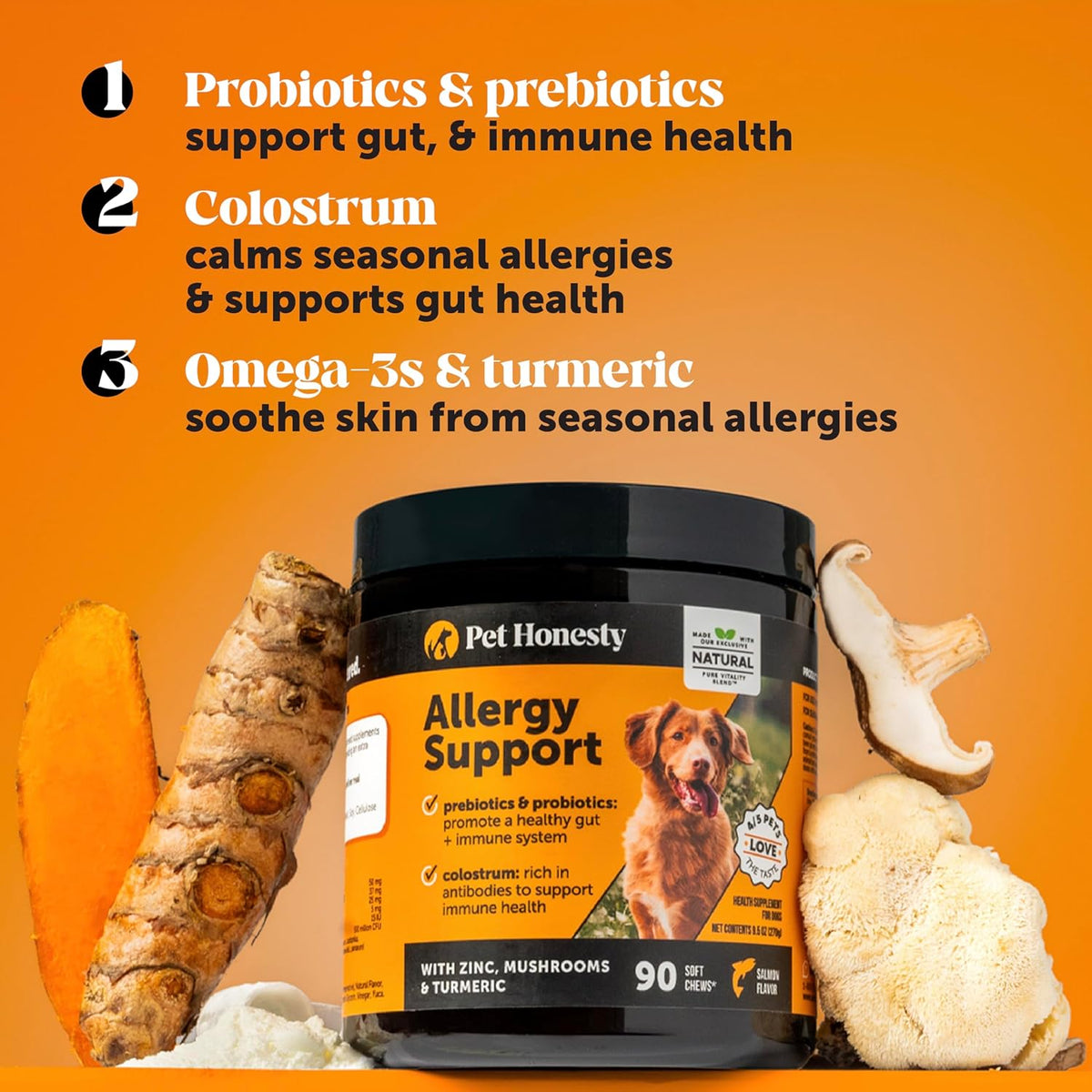 Pet Honesty Dog Allergy Itch Relief - Advanced Itch Supplement with Probiotics for Dogs - Immune