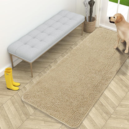 OLANLY Dog Door Mat for Muddy Paws 59x24, Absorbs Moisture and Dirt, Absorbent Non-Slip Washable