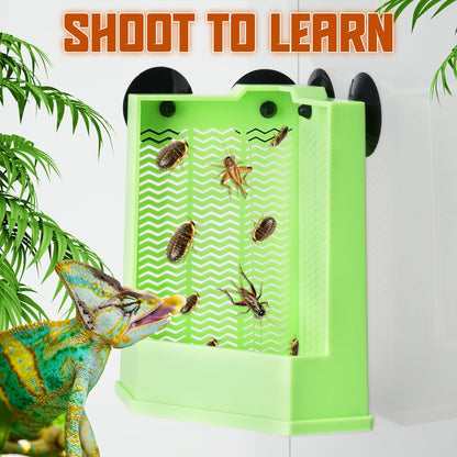 Reptile Corner Hunting Bowl - Glass Mount Insect Feeding Box for Reptile with Suction Cup which is