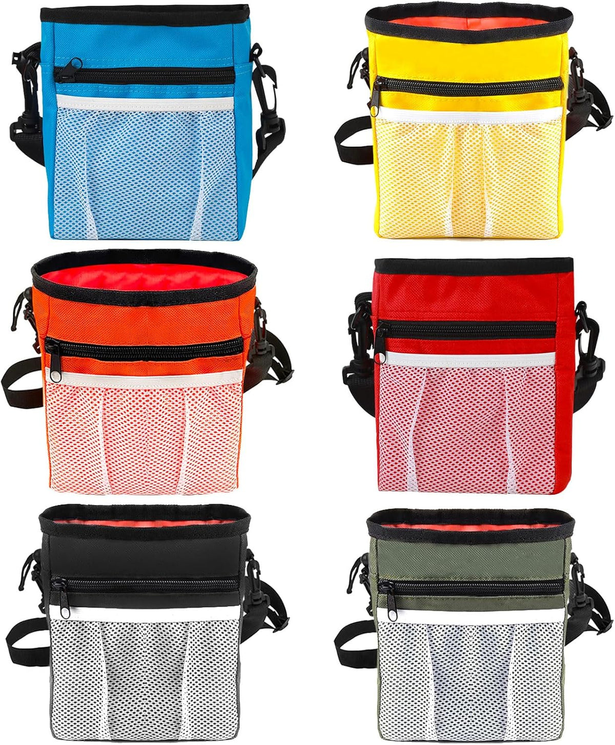 Hillban 6 Pcs Dog Treat Training Pouch Dog Treat Bag with Waist Shoulder Strap Bulk 6 Colors