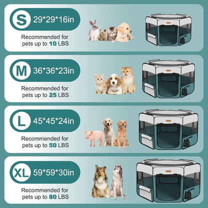 Dog Playpen, Portable Pet Play Pen for Cat, Puppies, Rabbits, Chickens, Foldable Large-Capacity Pet