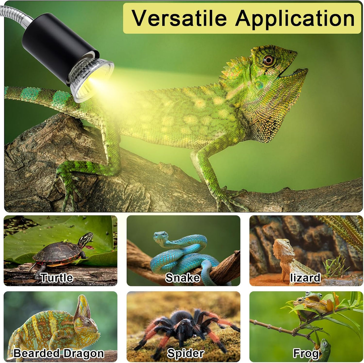 ReptileHeat Lamp The Adjustable Temperature and 360 ° Rotating Hose Crawlers Heating Lights, for