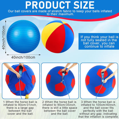 40inch Giant Herding Ball with Ball Cover Anti Burst Please Watch VCR for How to Inflation Horse
