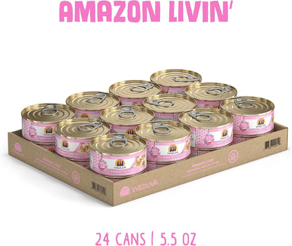 Weruva Classic Cat Food, Amazon Livin' with Chicken Breast & Chicken Liver in Gravy, 5.5oz Can
