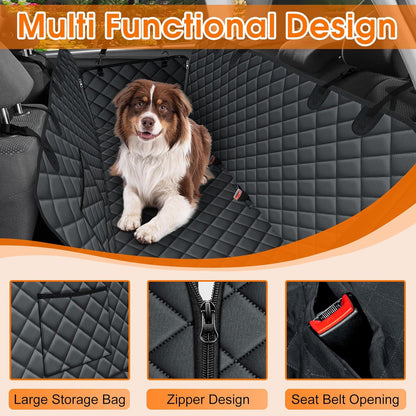 Waterproof Dog Car Seat Cover for Back Seat - Durable, Scratch Proof Pet Hammock with Nonslip