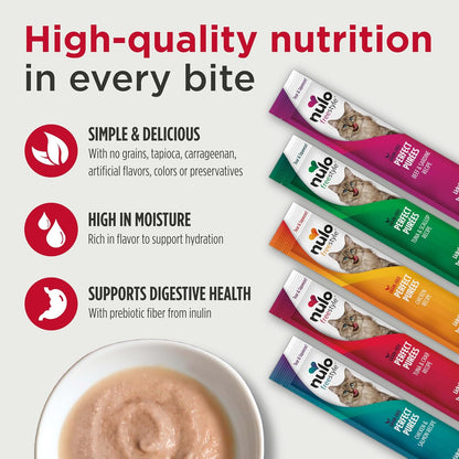 Nulo Freestyle Grain-Free Perfect Purees Premium Wet Cat Treats, Squeezable Meal Topper for
