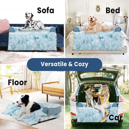 Calming Extra Large Dog Couch Bed for Dogs, 45 x 37 inch Waterproof Removable Pet Mat Couch Cover