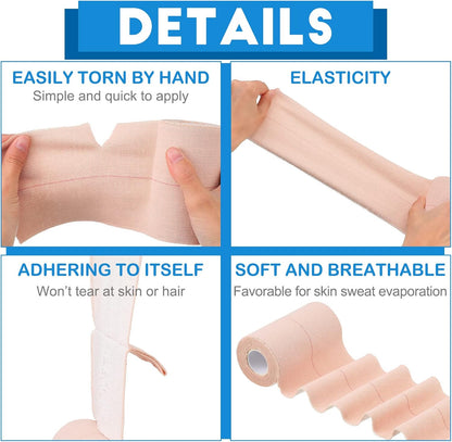 Nuanchu 16 Rolls Elastic Adhesive Bandage Tape Self Adherent Cohesive Flexible Stretch Elastic