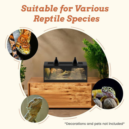 20 Gallon PVC Reptile Enclosure, RepWild 30"x12"x12" Terrarium/Tank with Heavy-Duty Screen Top